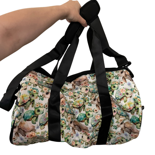 Duffle Bag - Floral Turtles
