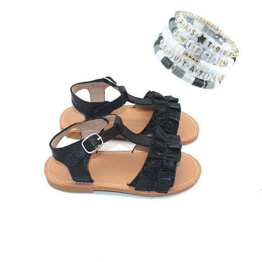 IN STOCK Ruffle Sandals Black