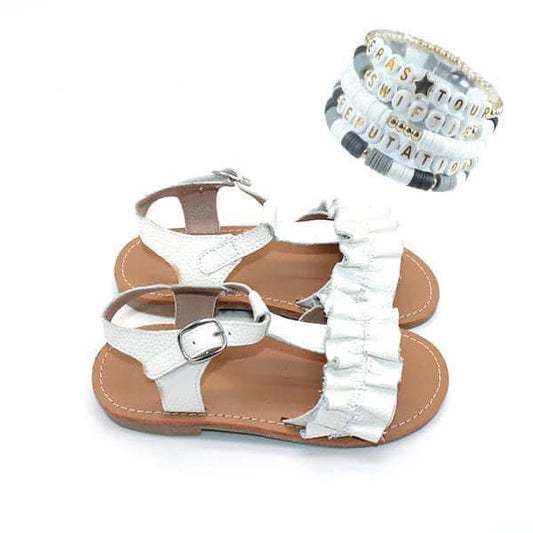 IN STOCK Ruffle Sandals White