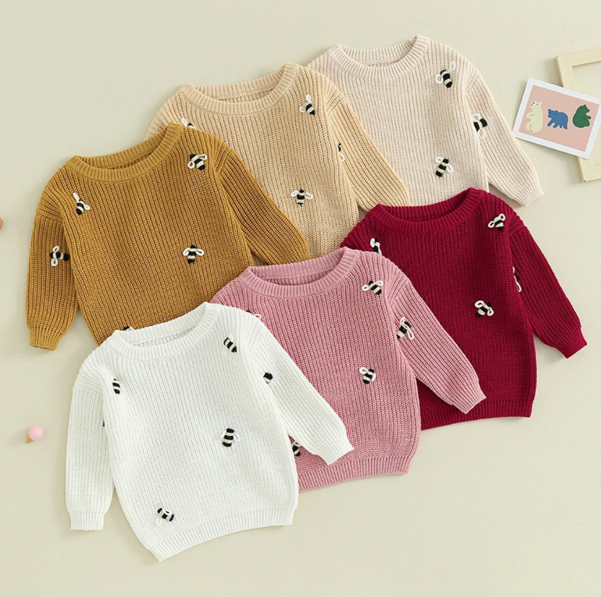 PREORDER Oversized Knit Sweater Bees