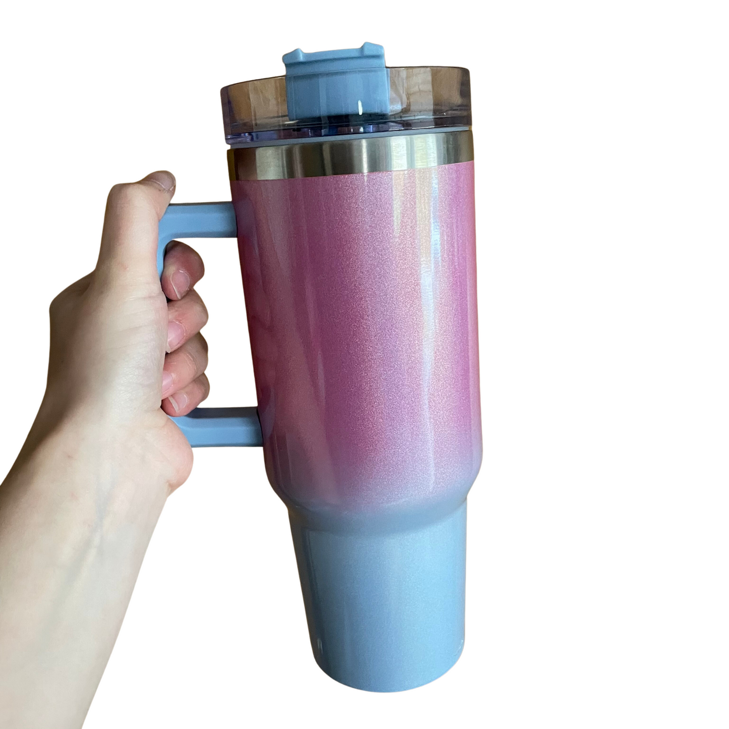 Shimmer 40oz Tumbler - Baby Blue and Pink